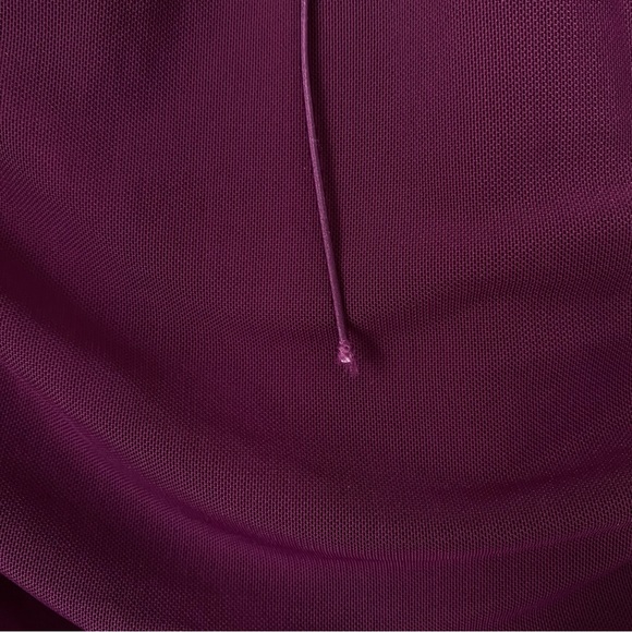 Oh Polly Mini Dress Womens Purple Wine Lace Up Ruched Long Sleeve Bodycon Size 4 - Picture 13 of 13